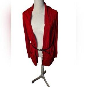 The Limited Red Belted Cardigan